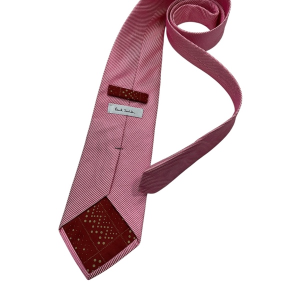 PAUL SMITH Pink/White Striped Silk LUXURY Tie ITALY - Picture 2 of 4